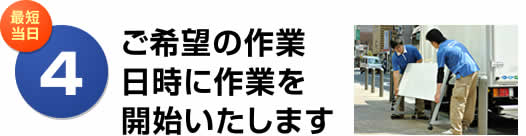 ご希望の作業日時に作業を開始いたします